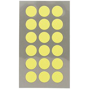 Hobby stickers - 72x stuks - D15 mm - neon geel ronde stickers - Kantoor stickers - Scrapbook