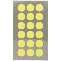 Hobby stickers - 72x stuks - D15 mm - neon geel ronde stickers - Kantoor stickers - Scrapbook - thumbnail