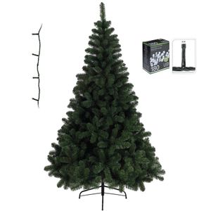 Kunst kerstboom Imperial Pine 120 cm met warm witte verlichting
