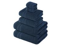 LIVARNO home Badstof handdoekenset, 6-delig (Donkerblauw)