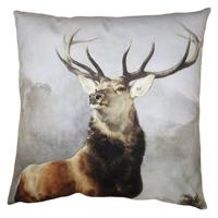 Clayre & Eef Kussenhoes 45x45 cm Bruin Grijs Polyester Hert