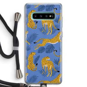 Luipaard: Samsung Galaxy S10 Plus Transparant Hoesje met koord