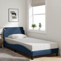 Bedframe met hoofdeinde zonder matras 80x200 cm stof blauw