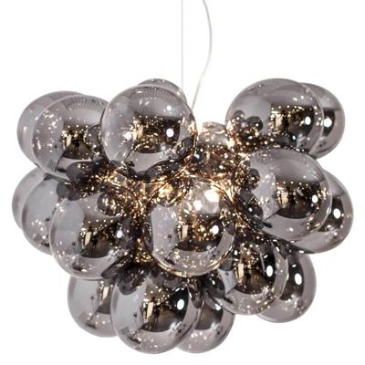 Hanglamp zilver &apos;Gross Grande&apos; By Rydens glazen hanglamp 8x G9 fitting 63 cm