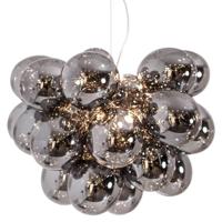 Hanglamp zilver &apos;Gross Grande&apos; By Rydens glazen hanglamp 8x G9 fitting 63 cm