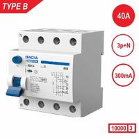 Aardlekschakelaar 3p+N 40A 300mA Type B 10 kA Gacia zonnepanelen en laadpalen 400V