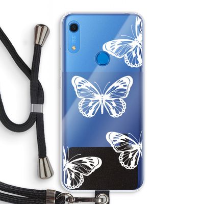 White butterfly: Huawei Y6s Transparant Hoesje met koord