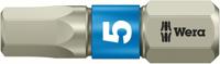 Wera 3840/1 ts bits zeskant, rvs, hex-plus, 6.0 x 25 mm - 1 stuk(s) - 05071076001