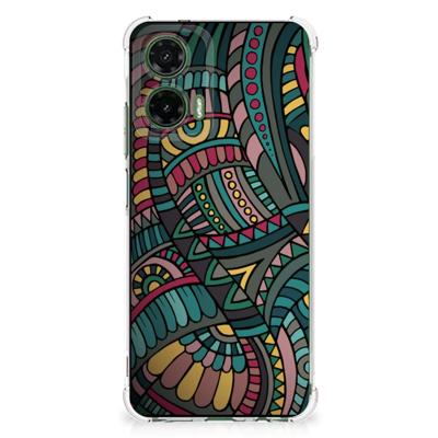 Motorola Moto G35 Doorzichtige Silicone Hoesje Aztec Motorola Moto G35 Doorzichtige Silicone Hoesje Aztec