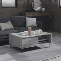 Salontafel 90x60x35 cm bewerkt hout grijs sonoma eikenkleurig