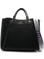 Armani Exchange sac cabas en cuir à logo imprimé - Noir