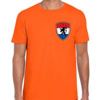 EK / WK supporter T-shirt - heren - oranje - schild - Leeuw / vlag - Koningsdag