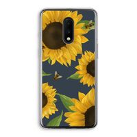 Sunflower and bees: OnePlus 7 Transparant Hoesje