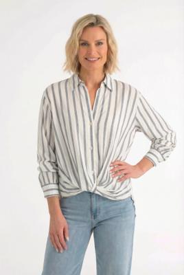 Maicazz Sense - Blouse Sp26.20.004 Blouse Silver Stripe