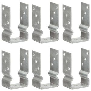 VidaXL Grondankers 6 st 8x6x15 cm gegalvaniseerd staal zilverkleurig