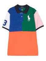 POLO RALPH LAUREN KIDS polo en coton à design colour block - Bleu