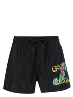 GCDS short de bain à imprimé graphique - Noir