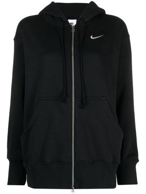 Nike hoodie zippé Phoenix à logo brodé - Noir