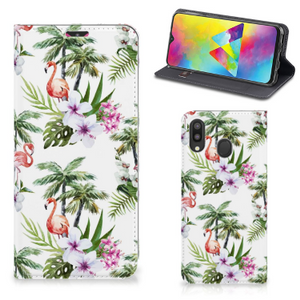 Samsung Galaxy M20 Hoesje maken Flamingo Palms