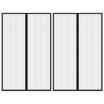 VidaXL Insectendeurgordijnen 2 st magnetisch 220x130 cm zwart