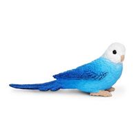 Blauwe speelgoed dieren figuur grasparkiet van plastic 7 cm   - - thumbnail
