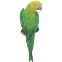 Dierenbeeld groene ara papegaai vogel 31 cm tuinbeeld hangdeco - thumbnail