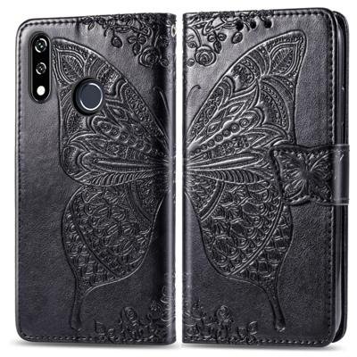 Butterfly Love bloemen reliëf horizontale Flip lederen draagtas voor LG W10 met houder & kaartsleuven & portemonnee & Lanyard (zwart)