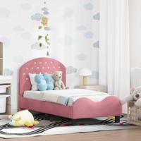 Peuterbedframe met hoofdbord Roze 70 x 140 cm Fluweel