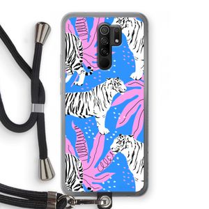 Tijger: Xiaomi Redmi 9 Transparant Hoesje met koord