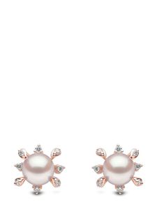 Yoko London boucles d'oreilles en or rose 18ct pavées de diamants