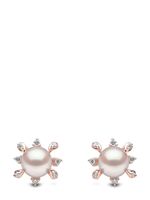 Yoko London boucles d'oreilles en or rose 18ct pavées de diamants - thumbnail