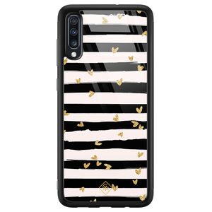 Samsung Galaxy A50 glazen hardcase - Hart streepjes