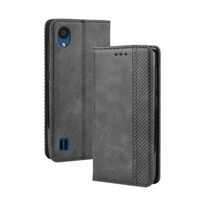 Magnetische Buckle retro Crazy Horse textuur horizontale Flip lederen case voor ZTE Blade A5 (2019) met houder & kaartsleuven & fotolijstjes (zwart)