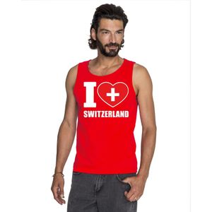 Rood I love Zwitserland fan singlet shirt/ tanktop heren 2XL  -