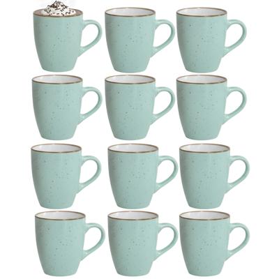 Gerimport Koffie / thee mok Sweets - 12x stuks - groen - 350 ml - keramiek