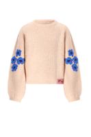 NoNo winter sweater meisjes - wit - Kem - gebreid, bloem borduursel