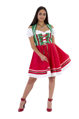 Mini dirndl groen rood