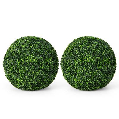 2 Stuks Buxusbol 48 cm UV-Bestendig Kunstplant Decoratieve Bolplanten voor Huis Tuin Bruiloft Donkergroen