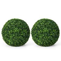 2 Stuks Buxusbol 48 cm UV-Bestendig Kunstplant Decoratieve Bolplanten voor Huis Tuin Bruiloft Donkergroen