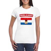 Geslaagd vlag t-shirt wit dames