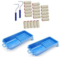 20x verfrollers incl 2 rollerbeugels en 2 verfbakjes 10 cm