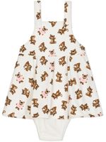 Dolce & Gabbana Kids robe Baby Leopard à design sans manches - Blanc