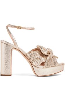 Loeffler Randall sandales plissées Natalia 115 mm à design métallisé - Tons neutres