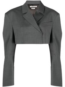 ALESSANDRO VIGILANTE blazer en maille nervurée à coupe crop - Gris