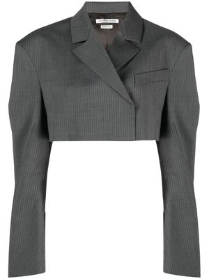 ALESSANDRO VIGILANTE blazer en maille nervurée à coupe crop - Gris