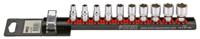 Doppenset 1/4", 10-dlg. op rail 101001