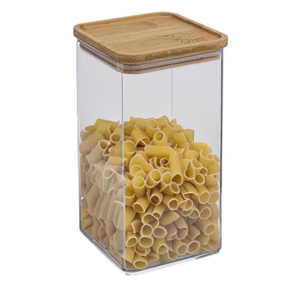 5Five - Keuken opslag voorraadpot - Berlino - kunststof/bamboe - 1500 ml - voedsel 5Five - Keuken opslag voorraadpot - Berlino - kunststof/bamboe - 1500 ml - voedsel