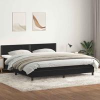 Boxspring met matras fluweel zwart 180x210 cm