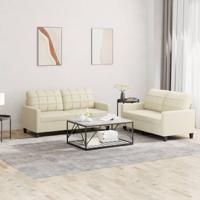 2-delige Loungeset met kussens kunstleer crÃ¨me SKU: V3201359