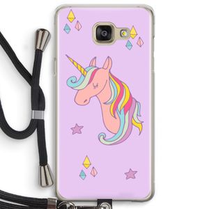 Roze eenhoorn: Samsung Galaxy A5 (2016) Transparant Hoesje met koord